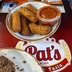 Pat's Pizza & Pasta - Mozzarella sticks wet breading used here.
