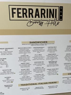 Menu photo 5 Ferrarini Cafe Beverly Hills, CA