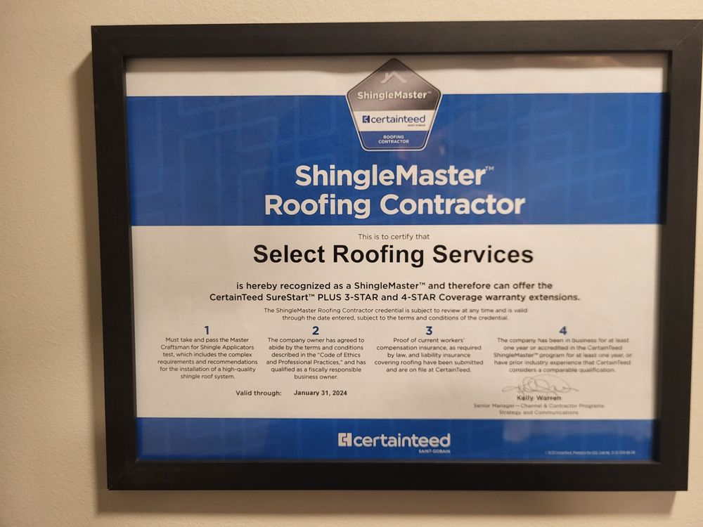 Slide of Select Roofing Services