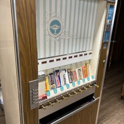 Working, coin-operated, candy machine (coolest thing in the restaurant)