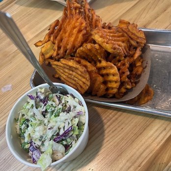The Stand - Side of coleslaw and those magnificent sweet potato waffle fries - New American Near Me - Santa Clara, California The Stand - Side of coleslaw and those magnificent sweet potato waffle fries - New American Near Me - Santa Clara, California