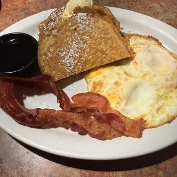 Huckleberry’s Breakfast and Lunch - Two eggs, bacon, and French Quarter French Toast (2) - Breakfast & Brunch Near Me - Elk Grove, California