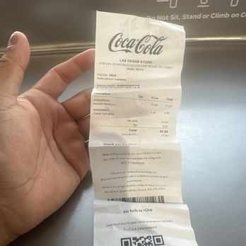 Coca-Cola-Store - This is just the receipt. - Hobby Shops Near Me - Las Vegas, Nevada