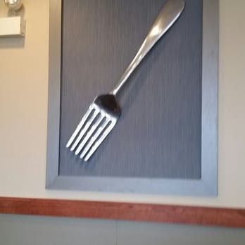 Blueberry Hill - A giant fork on the wall. Interesting choice of decor, I like it. - Breakfast & Brunch Near Me - Darien, Illinois