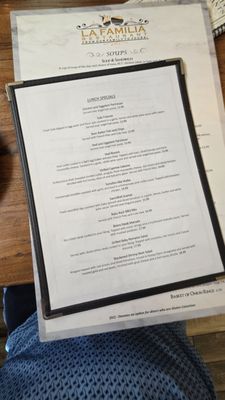 Menu photo 1 La Familia Restaurant Wrentham, MA