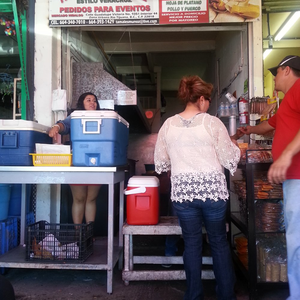 Tamales Munoz - storefront view from the benches. - Mexican Near Me - Tijuana, BCN