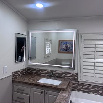 Honeydew handy services - Anthony did an awesome job of hanging this lighted vanity mirror. - Handyman Near Me - Fresno, California Honeydew handy services - Anthony did an awesome job of hanging this lighted vanity mirror. - Handyman Near Me - Fresno, California