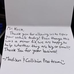 Does not get any better than a handwritten note! A+++++ That is a true class act! Does not get any better than a handwritten note! A+++++ That is a true class act!