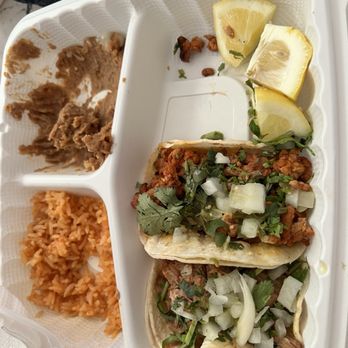 La Mordida - Taco plate: 2x pastor (ate one already) and a carnitas. - Mexican Near Me - Pleasant Hill, California La Mordida - Taco plate: 2x pastor (ate one already) and a carnitas. - Mexican Near Me - Pleasant Hill, California