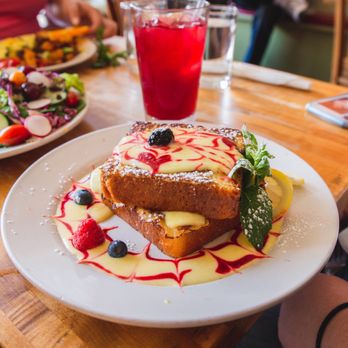 M henry - Lemon~Raspberry Brioche French Toast with a Hibiscus Lemonade - Breakfast & Brunch Near Me - Chicago, Illinois M henry - Lemon~Raspberry Brioche French Toast with a Hibiscus Lemonade - Breakfast & Brunch Near Me - Chicago, Illinois