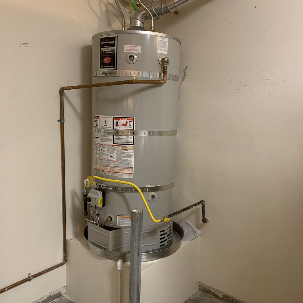 Robert Wood Plumbing - After: Brand new 75 gallon water heater. - Plumbing Near Me Robert Wood Plumbing - After: Brand new 75 gallon water heater. - Plumbing Near Me