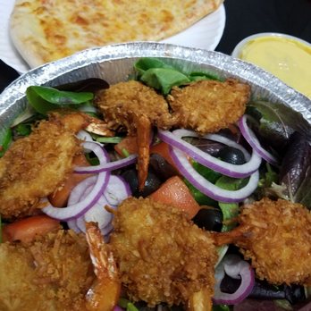 Fratelli's Pizzeria & Restaurant - Coconut shrimp salad and plain slice. Not worth the calories. - Pizza Near Me - Piscataway, New Jersey Fratelli's Pizzeria & Restaurant - Coconut shrimp salad and plain slice. Not worth the calories. - Pizza Near Me - Piscataway, New Jersey