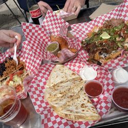 The Grey Eagle Taqueria - Chicken quesadilla, empanadas, nachos, gringo taco!