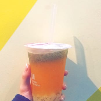 Biju Bubble Tea Room - Mango Roasted Oolong with chia seeds and coconut jelly - Coffee & Tea Near Me - London, XGL Biju Bubble Tea Room - Mango Roasted Oolong with chia seeds and coconut jelly - Coffee & Tea Near Me - London, XGL