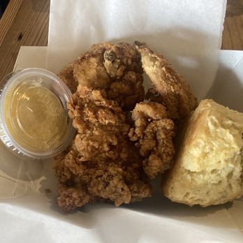 Savage And Cooke - Chicken and Biscuit with a side of naughty honey butter - Distilleries Near Me - Vallejo, California