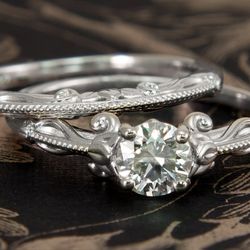 Sands Company Jewelers - Solitaire Wedding Set in 14k white gold