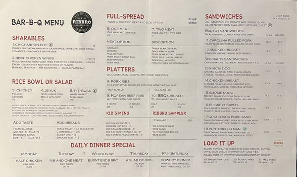 Menu photo 3 Ribbro Bbq Foothill Ranch, CA