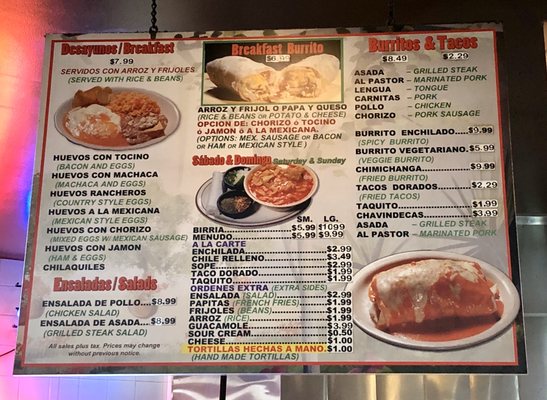 Menu photo 2 Taqueria El Maizal Simi Valley, CA Menu photo 2 Taqueria El Maizal Simi Valley, CA