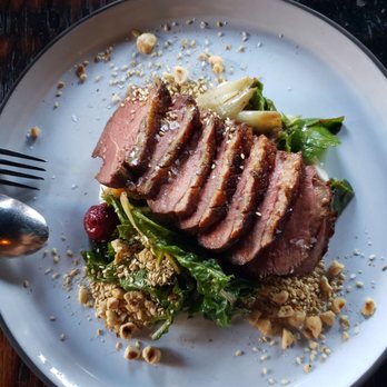 Rasa - Duck Breast. Really good. The nuts were more salty - Canadian (New) Near Me - Toronto, Ontario Rasa - Duck Breast. Really good. The nuts were more salty - Canadian (New) Near Me - Toronto, Ontario