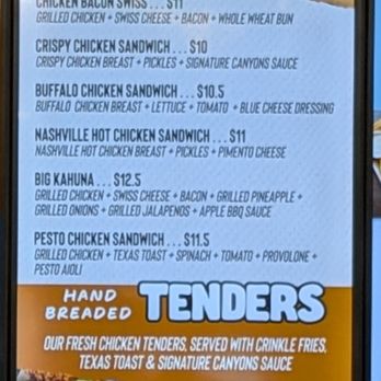 Canyons Fresh Grill - Chicken menu - Burgers Near Me - Woodstock, Georgia