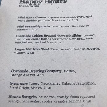 Tavern - Happy hour menu - New American Near Me - Coronado, California Tavern - Happy hour menu - New American Near Me - Coronado, California
