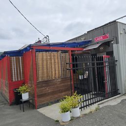 Outside the restaurant