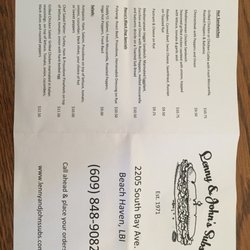 Lenny & Johns Subs - Menu
