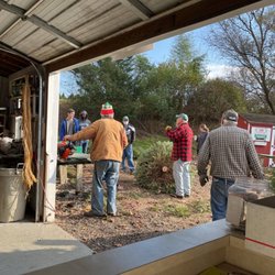 Waiting to trim your tree, drill if necessary and wrap it for the trip home.