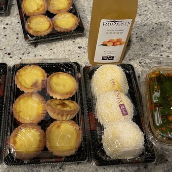 Phoenix Dessert - Mango roll, egg tart, mango mochi, cucumber salad - Desserts Near Me - San Diego, California Phoenix Dessert - Mango roll, egg tart, mango mochi, cucumber salad - Desserts Near Me - San Diego, California