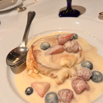 The Iron Gate - Mixed berry soufflé which is good. Recommended - French Near Me - Belmont, California