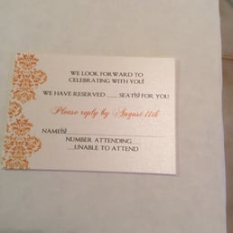 RSVP card that matches the design of the invite.