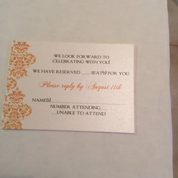 Chic Favors & Invitations - RSVP card that matches the design of the invite. - Cards & Stationery Near Me