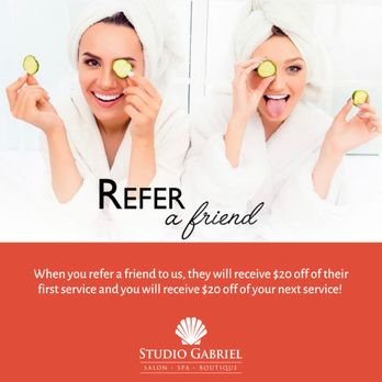 Studio Gabriel Salon & Spa - Refer a friend and get $20 off! - Day Spas Near Me - Vero Beach, Florida Studio Gabriel Salon & Spa - Refer a friend and get $20 off! - Day Spas Near Me - Vero Beach, Florida