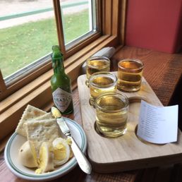 Pickled egg and cider flight. Life is good