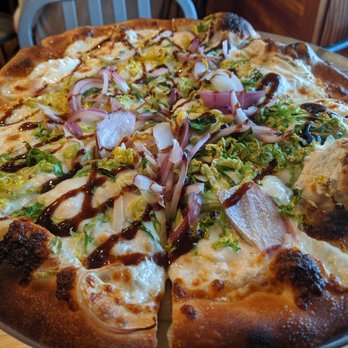 Ten Cousins Brick Oven - Brussels sprouts and balsamic onion pizza - Pizza Near Me - Westport, Massachusetts Ten Cousins Brick Oven - Brussels sprouts and balsamic onion pizza - Pizza Near Me - Westport, Massachusetts