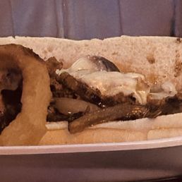 Burger with onion rings Burger with onion rings