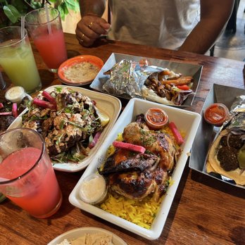 Mazra - Whole Cauliflower Falafel Wrap Rotisserie Chicken Plate Fresh Mint Lemonade Fresh Raspberry Lemonade - Middle Eastern Near Me - San Bruno, California