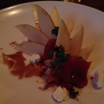 Uchi Houston - Omakase dish 7 - maguro sashimi and goat cheese - bigeye tuna, pumpkin seed oil, fuji apple - Sushi Bars Near Me - Houston, Texas