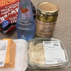 MacK's Country Meats - Macks 2.0:  sweet potato waffle fries, hoop cheddar, Mullet dip, pickled okra & Clearly Canadian *chef's kiss*