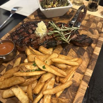 SaltRock Brewing - Steak with fries and Brussel sprouts - Breweries Near Me - Lansing, Michigan