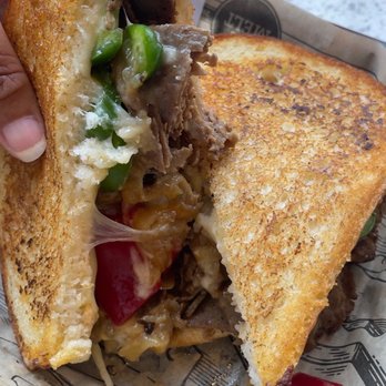The Melt - Grilled steak & cheese with jalapeño and red peppers - New American Near Me - Irvine, California