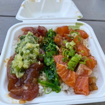 Five Star Poke - Garlic ahi and wasabi salmon - Poke Near Me - Honolulu, Hawaii Five Star Poke - Garlic ahi and wasabi salmon - Poke Near Me - Honolulu, Hawaii