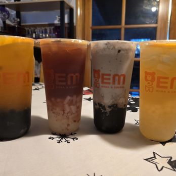 EM Boba & Coffee - Passion Melody, Blueberry Burst, Blueberry Cookie Freeze, Lychee Tea - Coffee & Tea Near Me - Lakewood, Washington
