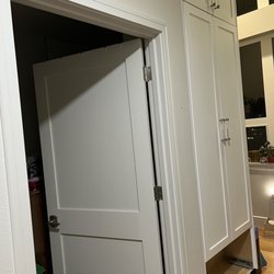 Kismet Custom Cabinets - My custom linen/broom closet.