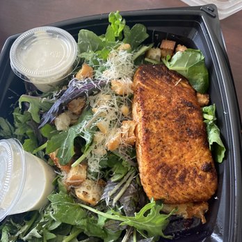 Eureka! - Salmon Blackened Salmon Kale Caesar Salad so good! - American Near Me - Hawthorne, California Eureka! - Salmon Blackened Salmon Kale Caesar Salad so good! - American Near Me - Hawthorne, California