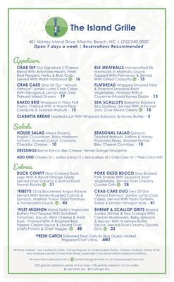 Menu photo 6 Island Grille Atlantic Beach, NC
