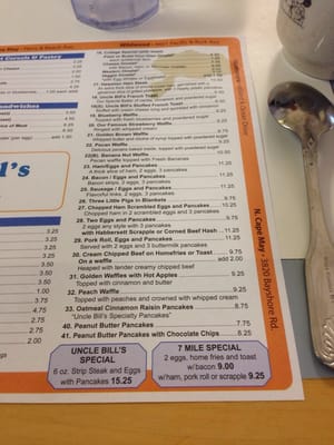Menu photo 4 Uncle Bill's Pancake House Avalon, NJ