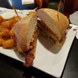 "Turkey Bacon Ranch Club" sandwich w/ tater tots "Turkey Bacon Ranch Club" sandwich w/ tater tots