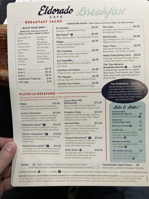 Menu photo 4 Eldorado Cafe Austin, TX