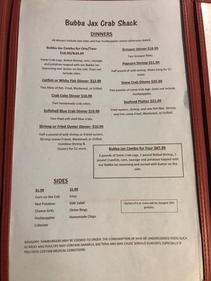 Menu photo 8 Bubba Jax Crab Shack Valdosta, GA